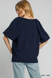 Navy Round Neck Top