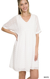 CURVY SWISS DOT BABYDOLL DRESS