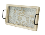 Metal and Wood Embossed Tray