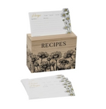 Wood Recipe Box With 100 Cards
