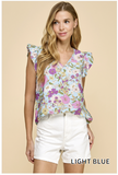 Light Blue Floral Top