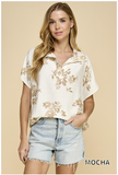 Mocha Floral Top