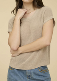 Taupe Short Sleeve Knit