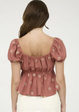 Daisy Puff Sleeve - Sienna Color