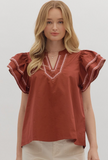 Brick Ruffle Top