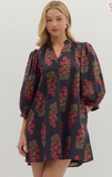 Black Dress - Floral Pattern