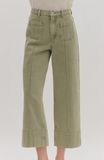 Olive Wide-Leg Pants