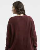 Burgundy Front Seam Knit Sweater