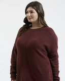 Burgundy Front Seam Knit Sweater