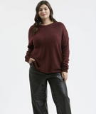 Burgundy Front Seam Knit Sweater