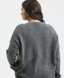 Curvy Grey Front Seam Sweater