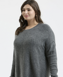 Curvy Grey Front Seam Sweater