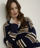 Navy Multi Colar Stripe Sweater