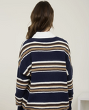 Navy Multi Colar Stripe Sweater