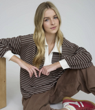 Contrast Colar Stripe Knit Top