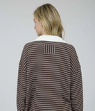 Contrast Colar Stripe Knit Top