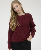Cable Knit Burgundy Sweater