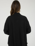 Curvy Black Button Down Long Sleeve Top