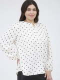 Curvy Champagne Polka Dot Henley