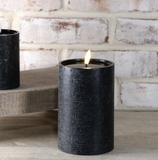 6 H. Wide Black Led Pillar Candle