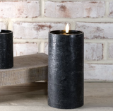 8 H. Wide Black Led Pillar Candle