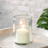 6 Hammered Clear Candle Jar