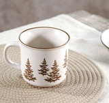 Evergreen Forest Mug W/brown Trim