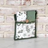 *inner* Christmas Holly Potholder Towel Set