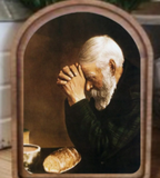 Arch Top Praying Man Framed Art | 6x8"