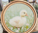 8" Round Fluffy Duckling Art