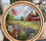 8" Round Patriotic Farm Art