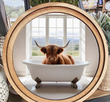 8" Round Highland White Tub Art