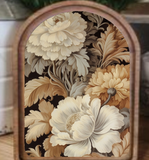 Arch Top Floral Neutral Framed Art | 8.25x11"