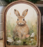 Arch Top Tan Bunny Framed Art | 6x8"