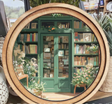 8" Round Book Store Art