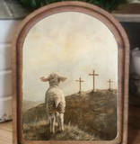 Arch 3 Crosses Lamb Framed Art