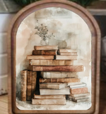 Arch Top Books Framed Art | 6x8"