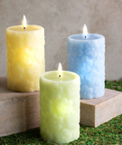 5 3 Asst. Pastel Led Pillar Candles