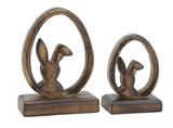 Dark Wood Bunny Head Egg Stands
