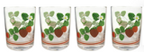 Glass Strawberry Juice Glasses S/4