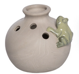 Cer Vase W/frog Sm