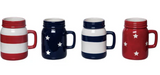 Cer Mason Jar Mug Stars/stripes 4 Asst