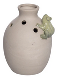 Cer Vase W/frog Med