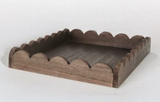 Wood Scallop Tray Home Decor - Espresso