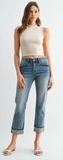 Mid-rise Straight Crop Cuffed Hem