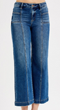 Mr Crop Wide Front Patch Pocket Jeans