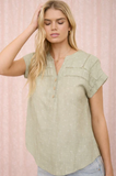 Polka Dot Lace Half Button Top