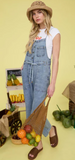 Denim Spaghetti Strap Waist Tie Overalls