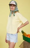 Ribbed Pocket Detail Short Sleeve Knit Top