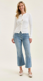 Midrise Kick Flare W/frayed Hem